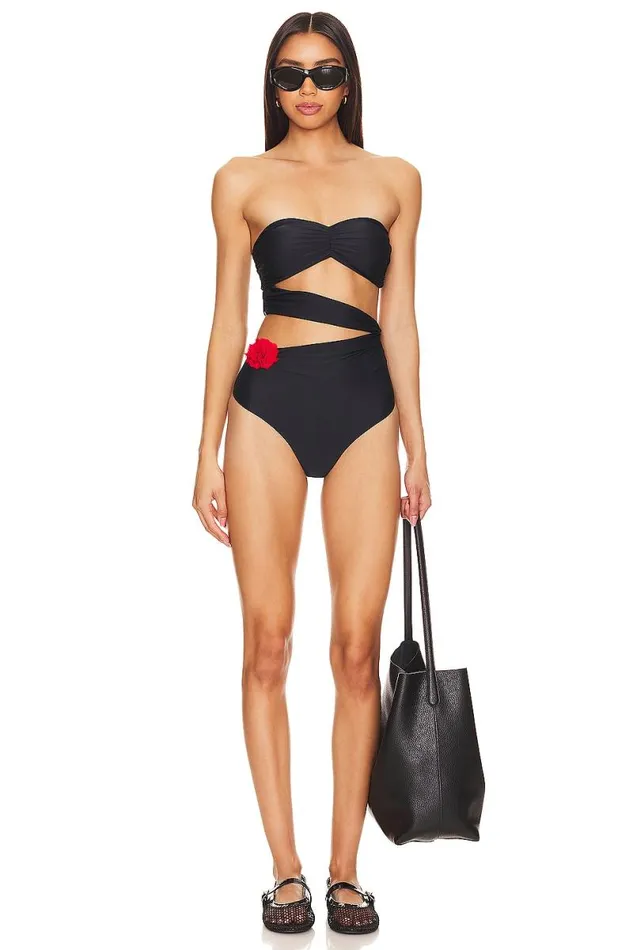 Lima Strapless One Piece Black and Red Women Lovers and Friends Swimsuits and CoverUps Lima Strapless One Piece Black and Red Women Lovers and Friends Swimsuits and CoverUps