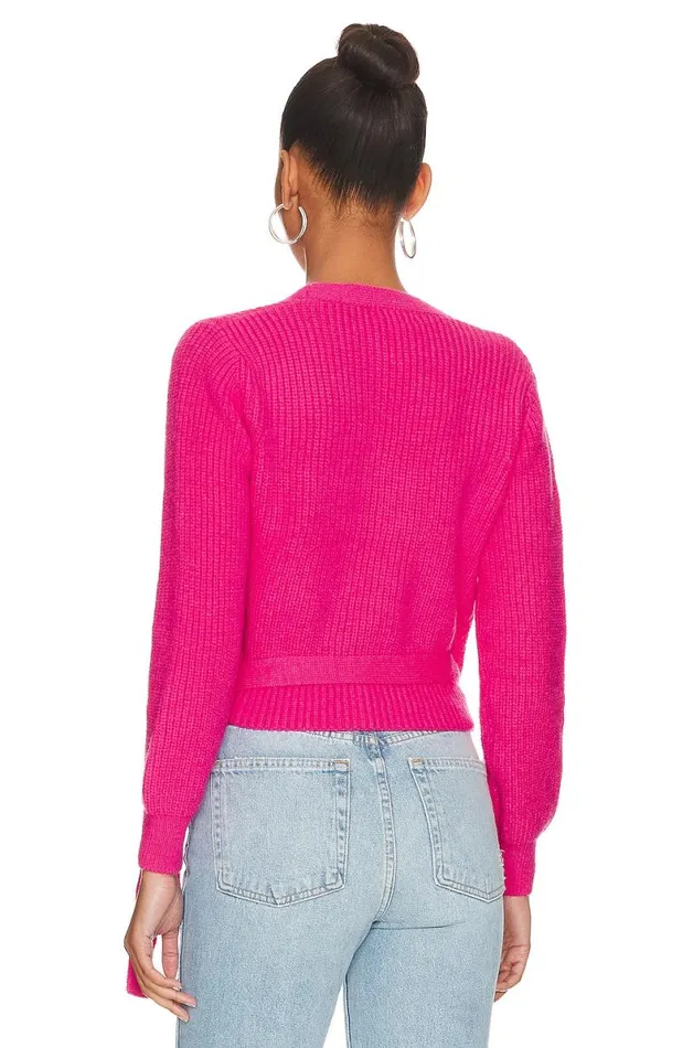 Lisseth Wrap Sweater Hot Pink Women Lovers and Friends Sweaters and Knits