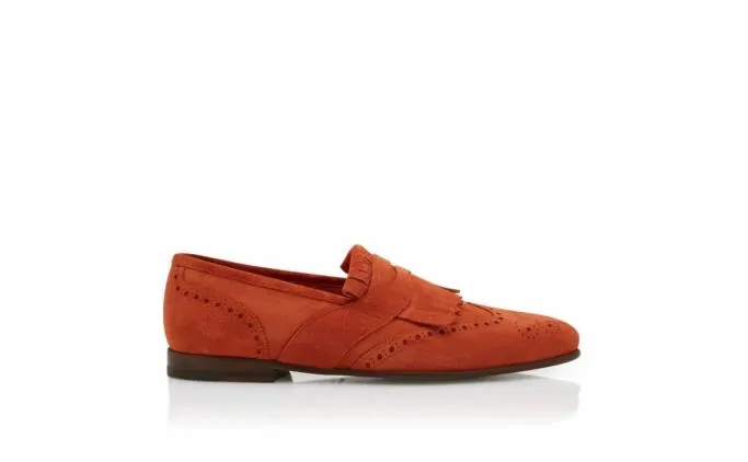 Loafers Men Manolo Blahnik AGASIOOrange Suede Kiltie Loafers Loafers Men Manolo Blahnik AGASIOOrange Suede Kiltie Loafers