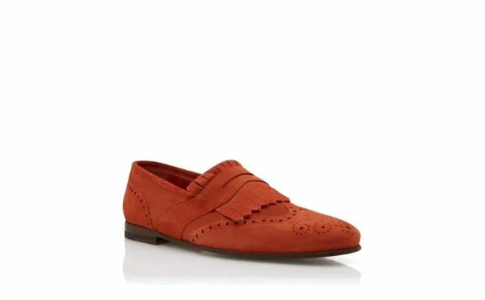 Loafers Men Manolo Blahnik AGASIOOrange Suede Kiltie Loafers Loafers Men Manolo Blahnik AGASIOOrange Suede Kiltie Loafers