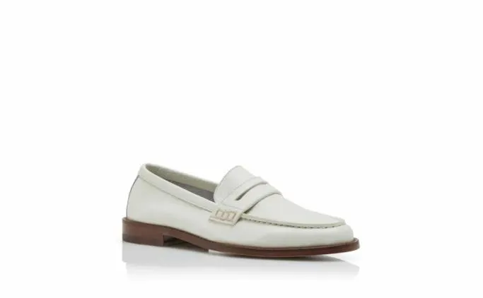 Loafers Men Manolo Blahnik PERRYWhite Calf Leather Penny Loafers Loafers Men Manolo Blahnik PERRYWhite Calf Leather Penny Loafers