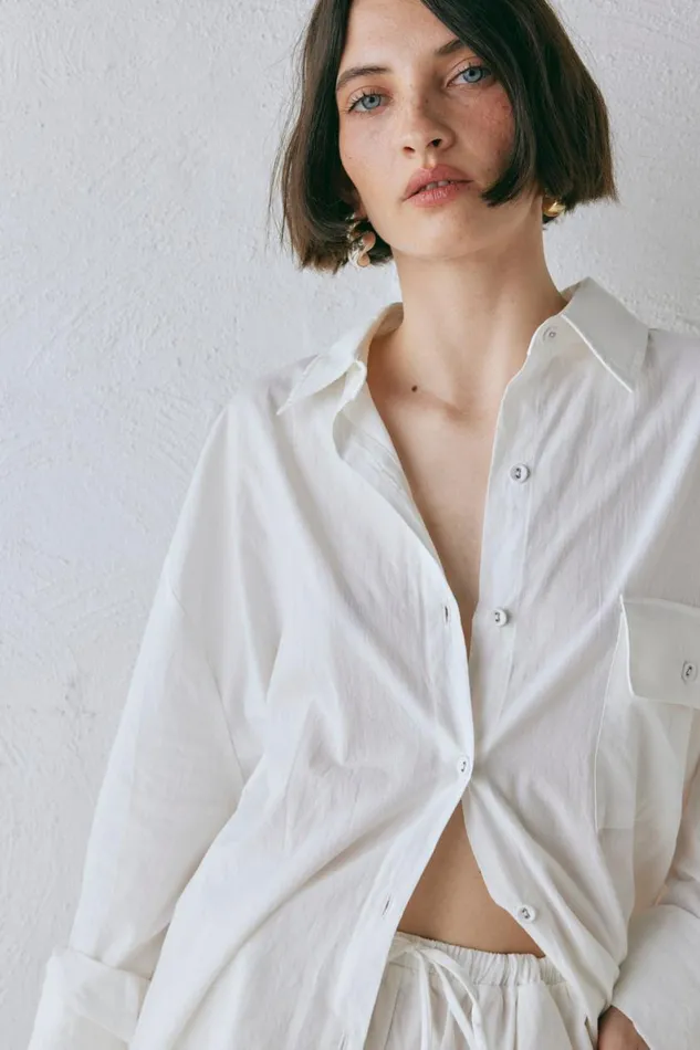 Long Sleeve Women VRG GRL June Shirt White