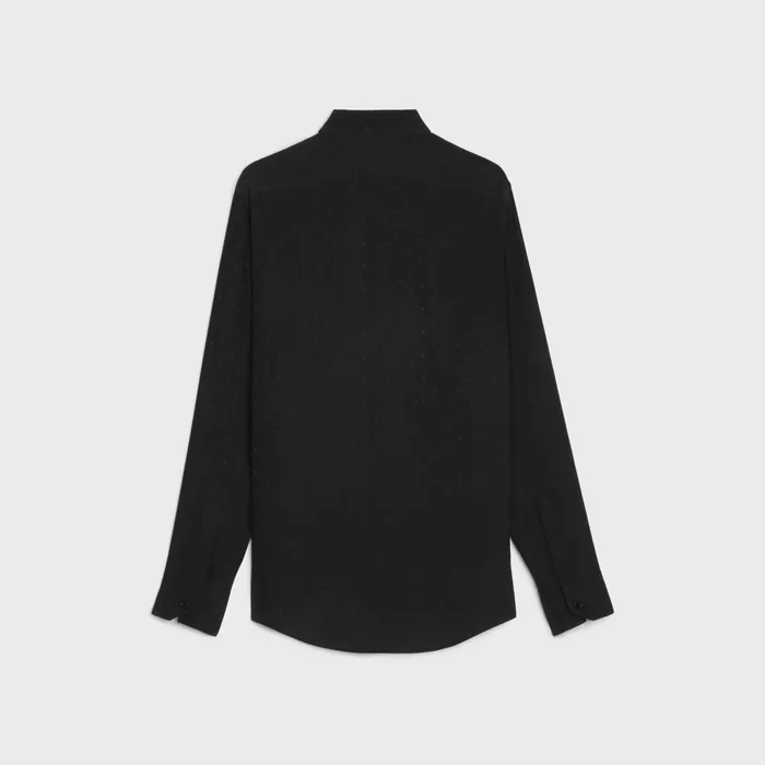 Loose Carnaby Shirt In Silk Jacquard Black Men CELINE SHIRTS