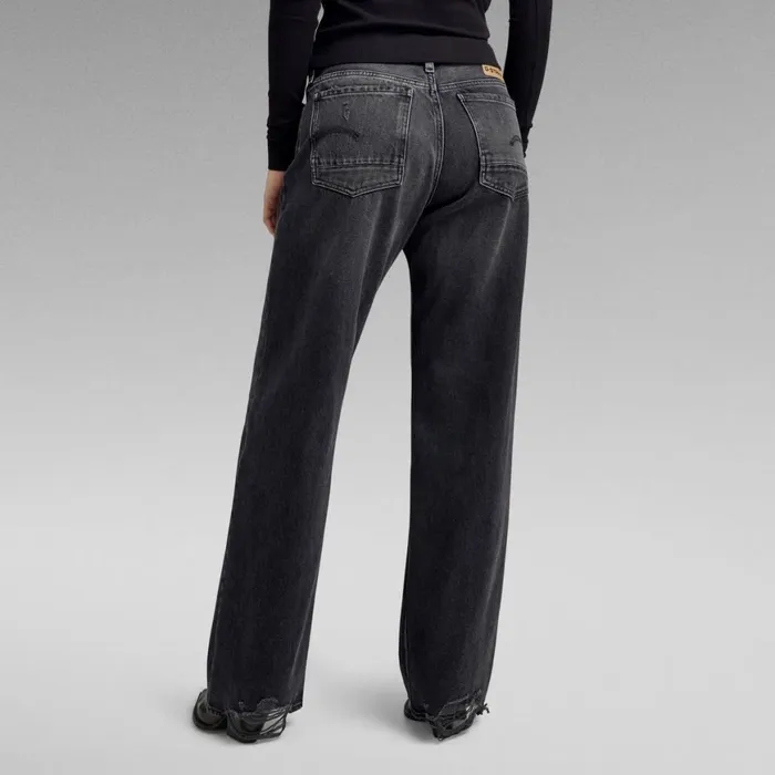 Loose Women GStar RAW Judee Low Waist Loose Jeans Worn In Black Smoke Ripped
