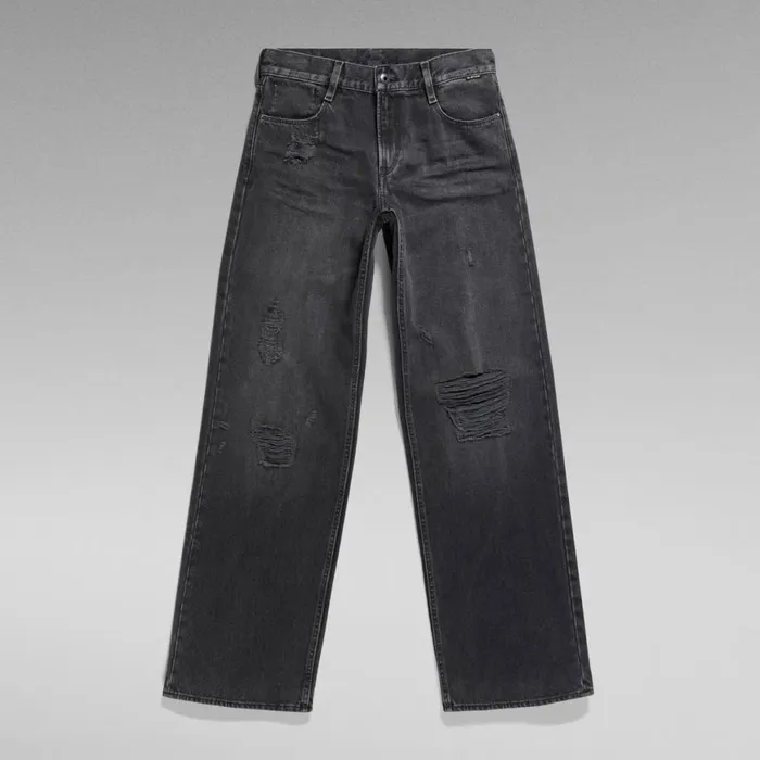 Loose Women GStar RAW Judee Low Waist Loose Jeans Worn In Black Smoke Ripped