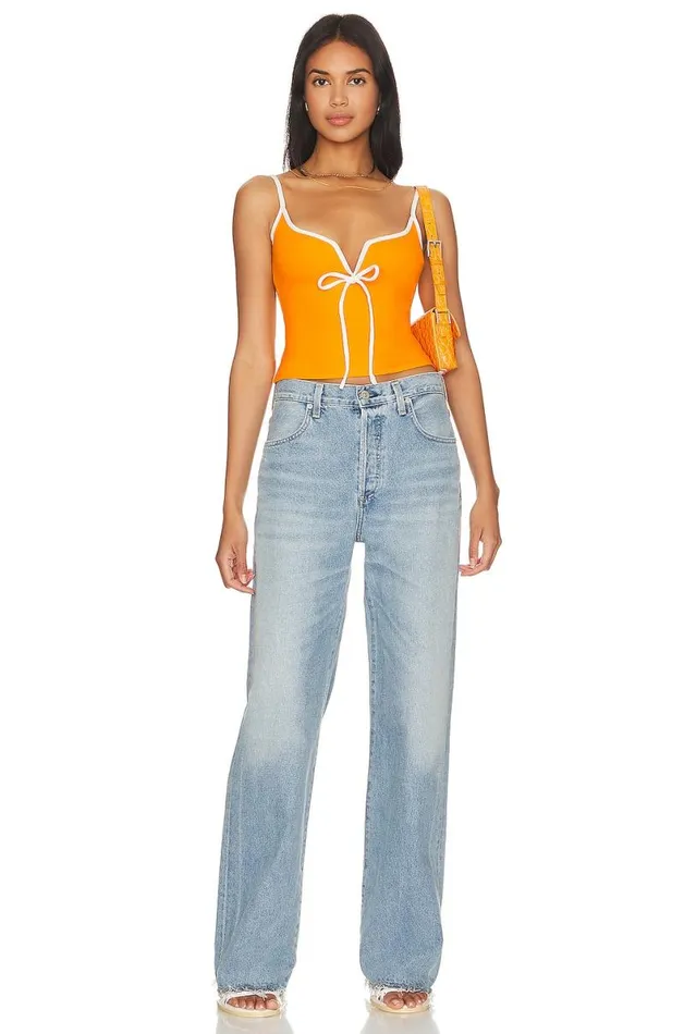 Maddison Top Orange and White Women Lovers and Friends Tops