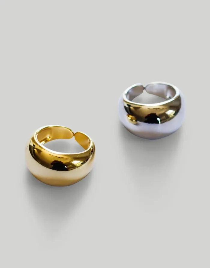Madewell Abcrete and Co The Adjustable Bold Dome Ring Silver Women Jewelry