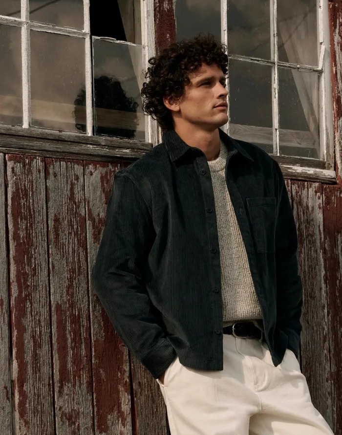 Madewell Corduroy ShirtJacket Midnight Forest Men Shirts