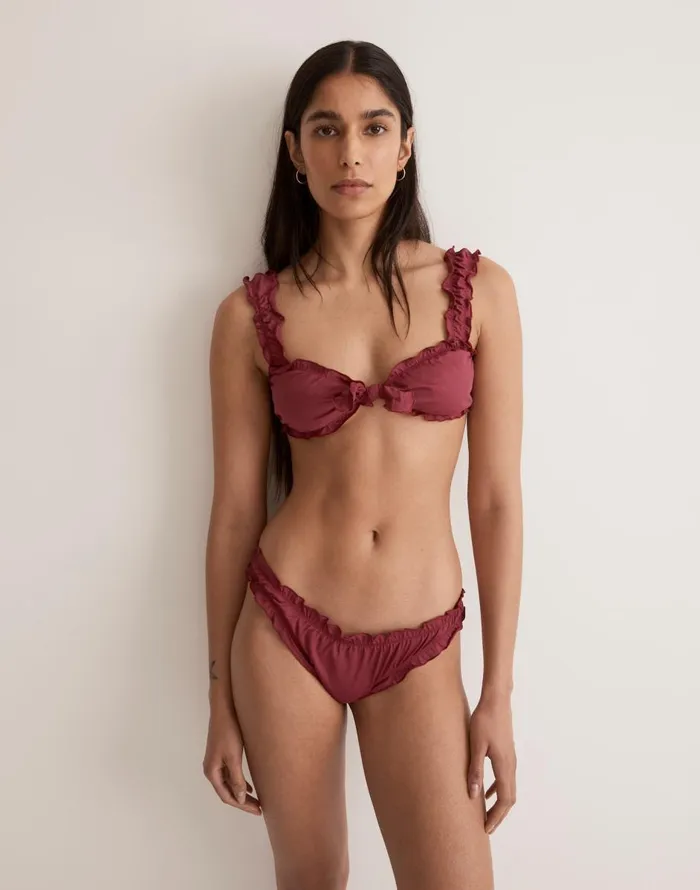Madewell Frankies Bikinis Colby Bikini Top Bordeaux Women Swim