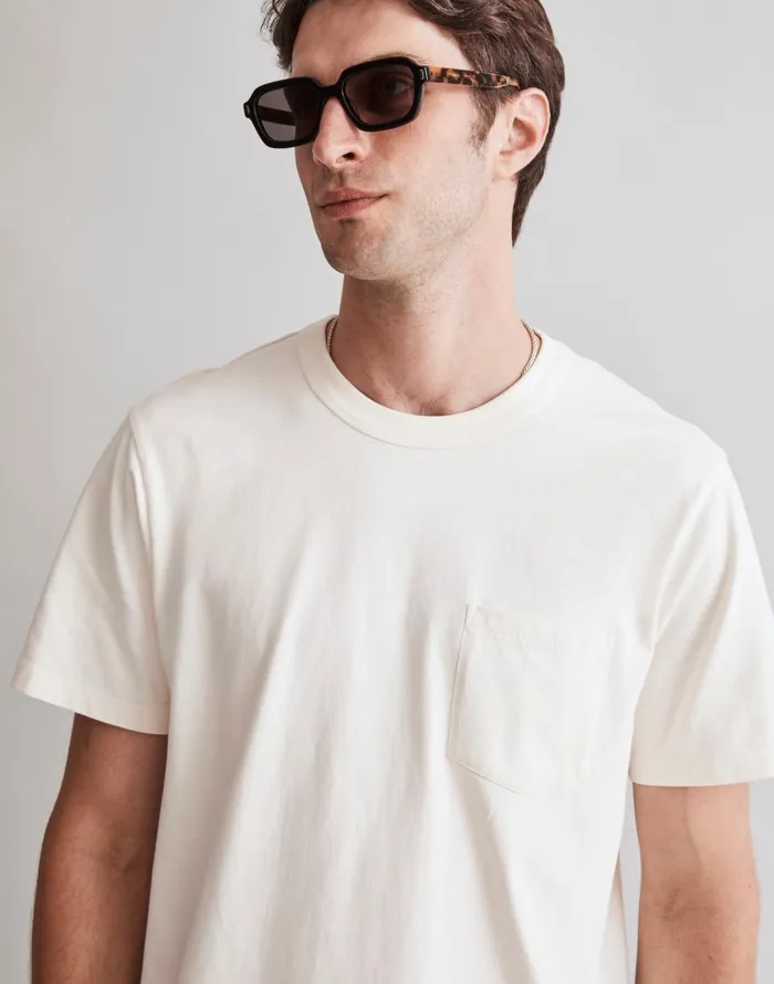 Madewell GarmentDyed Allday Crewneck Pocket Tee Lighthouse Men Tees