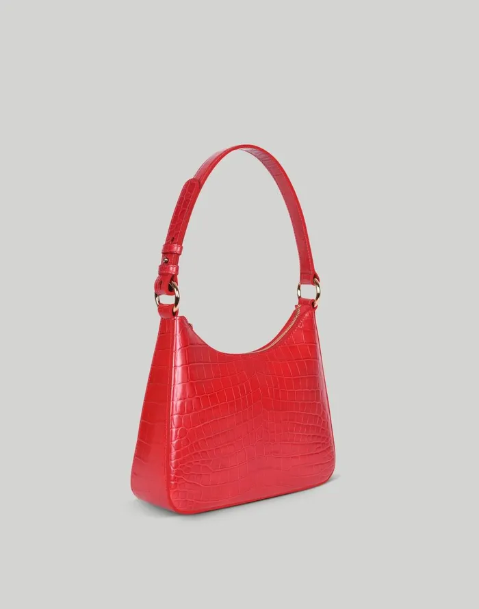 Madewell Hyer Goods Luxe Medium Shoulder Bag White True Red Women Bags