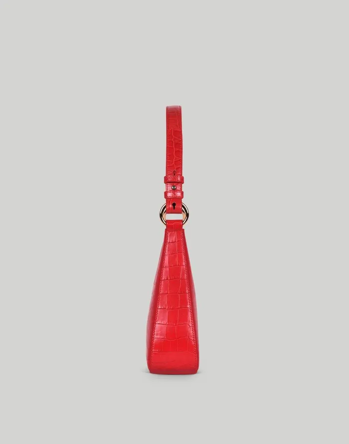Madewell Hyer Goods Luxe Medium Shoulder Bag White True Red Women Bags
