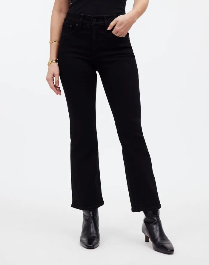 Madewell Kick Out Crop Jeans Black Rinse Wash Women Jeans