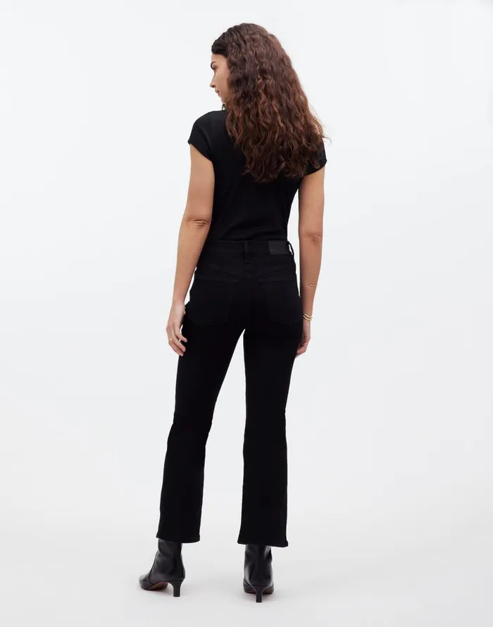 Madewell Kick Out Crop Jeans Black Rinse Wash Women Jeans