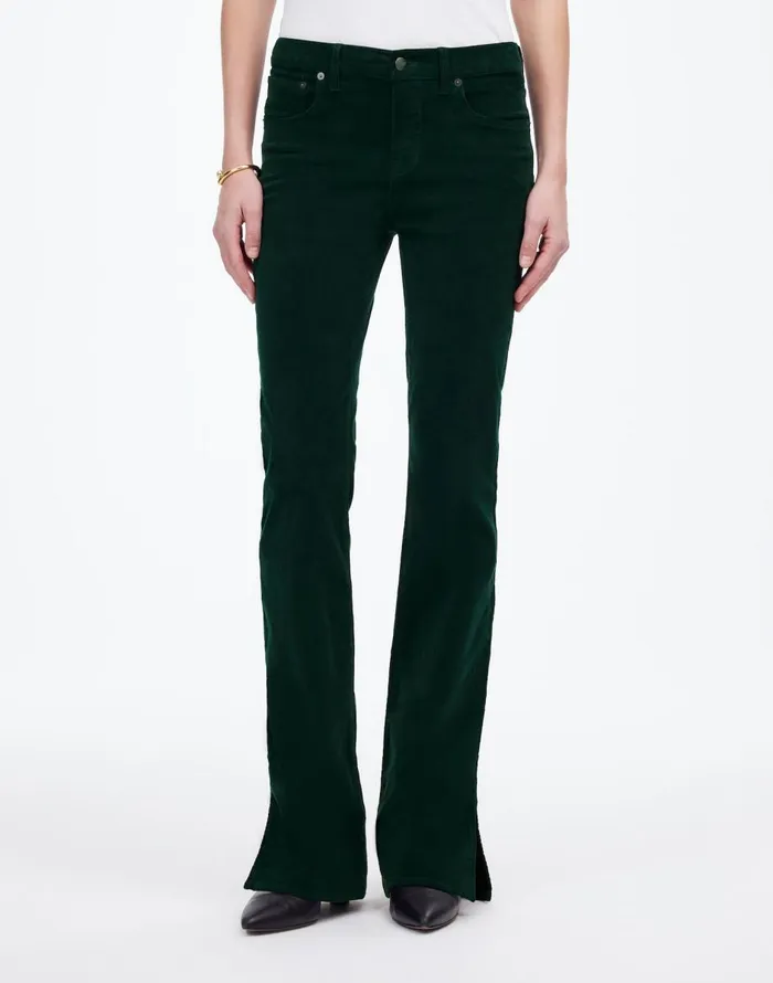 Madewell Kick Out FullLength Pants In Garment Dye Corduroy Luxury Forest Women Pants