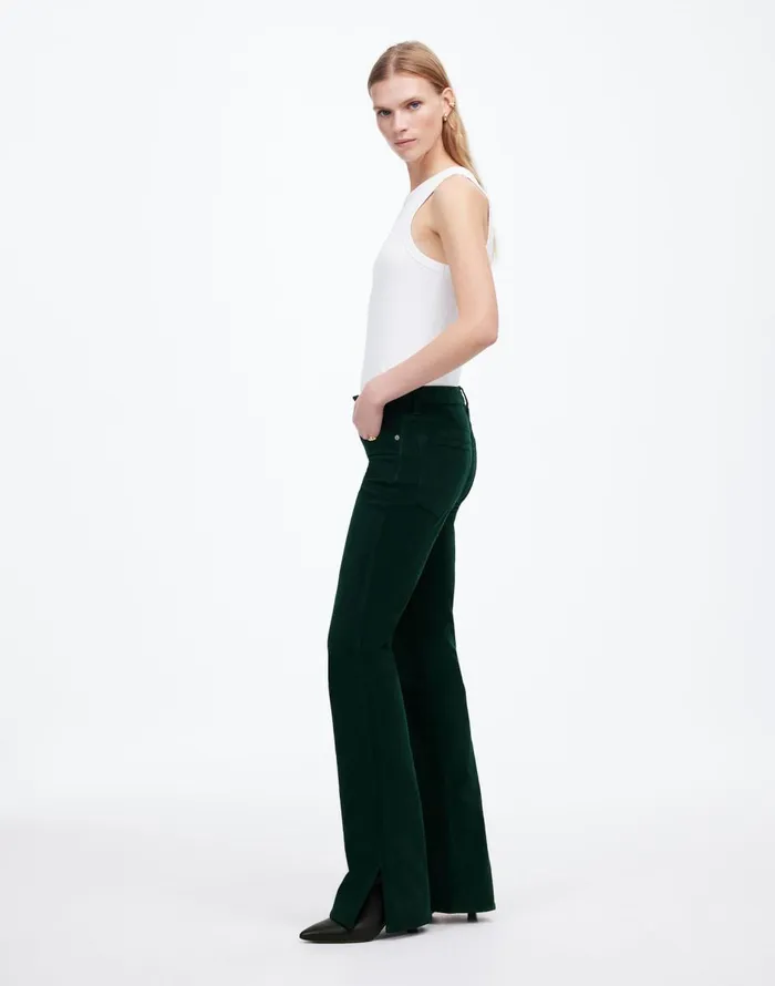 Madewell Kick Out FullLength Pants In Garment Dye Corduroy Luxury Forest Women Pants