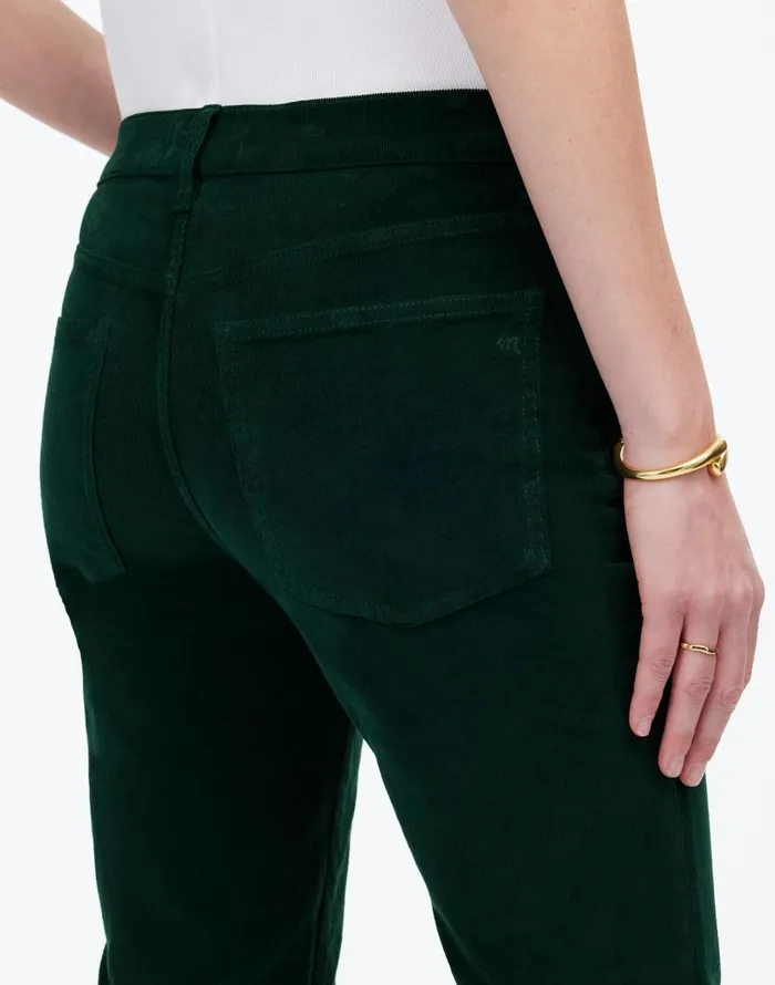 Madewell Kick Out FullLength Pants In Garment Dye Corduroy Luxury Forest Women Pants