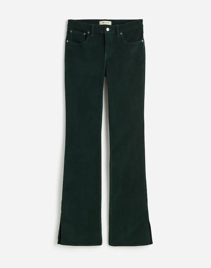 Madewell Kick Out FullLength Pants In Garment Dye Corduroy Luxury Forest Women Pants