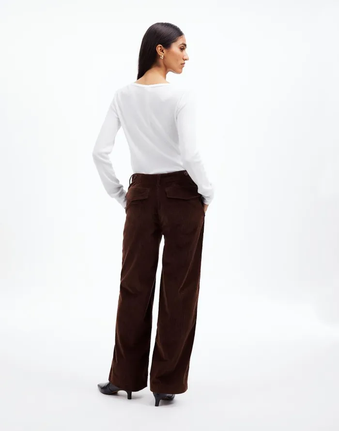Madewell LowSlung Baggy Utility Pants In Corduroy Dark Carob Women Pants