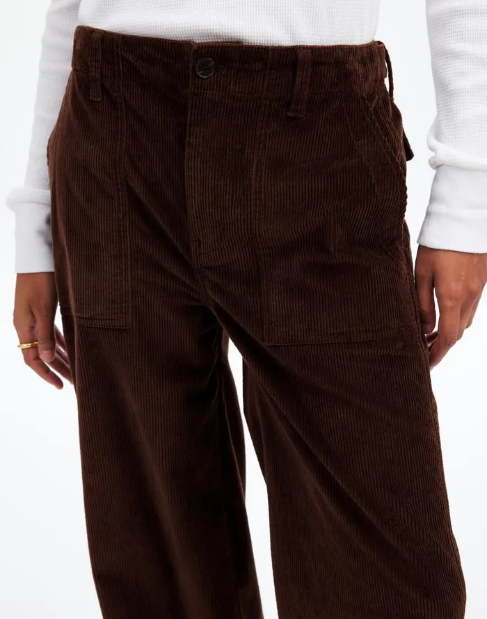 Madewell LowSlung Baggy Utility Pants In Corduroy Dark Carob Women Pants