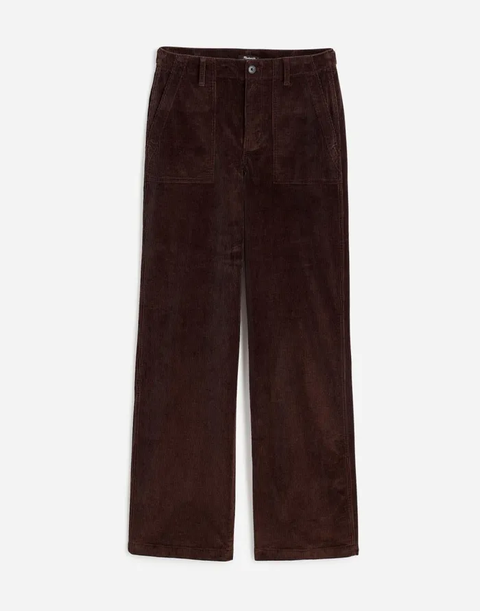 Madewell LowSlung Baggy Utility Pants In Corduroy Dark Carob Women Pants