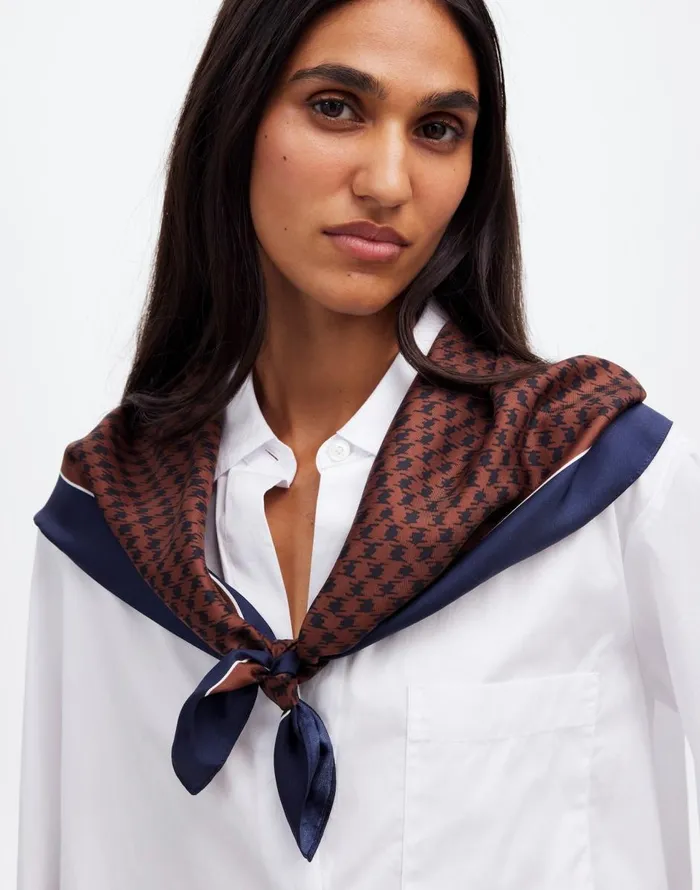 Madewell Medium Silk Bandana Rich Brown Women Scarves