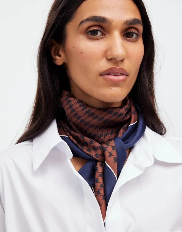 Madewell Medium Silk Bandana Rich Brown Women Scarves