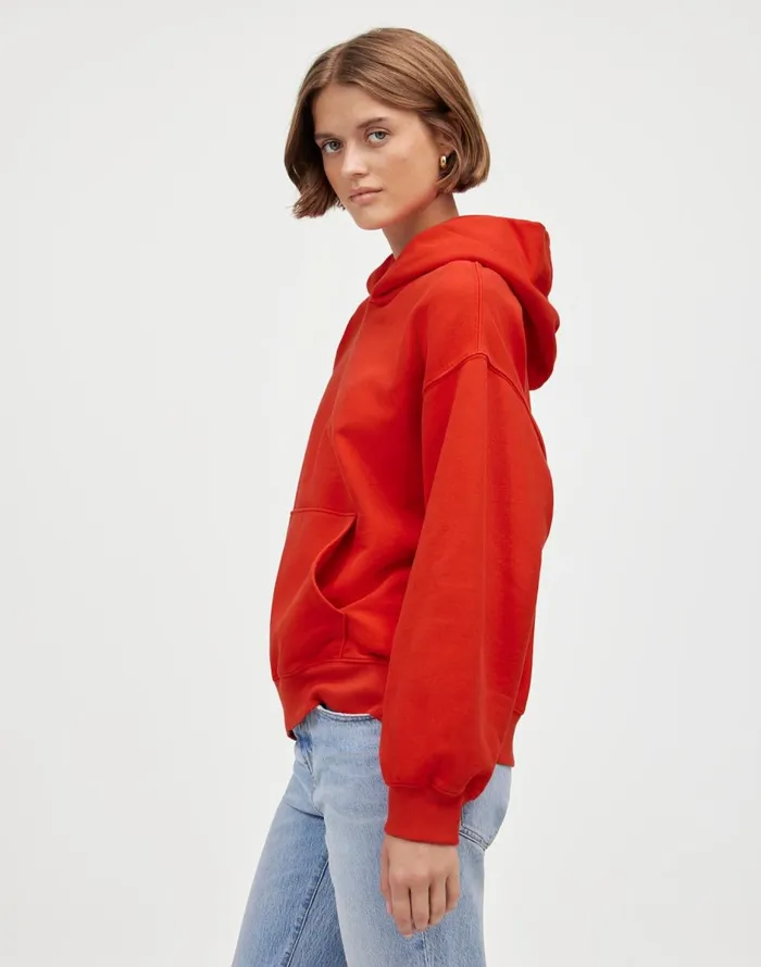 Madewell Midweight Hoodie Sweatshirt Bright Cherry Women Loungewear