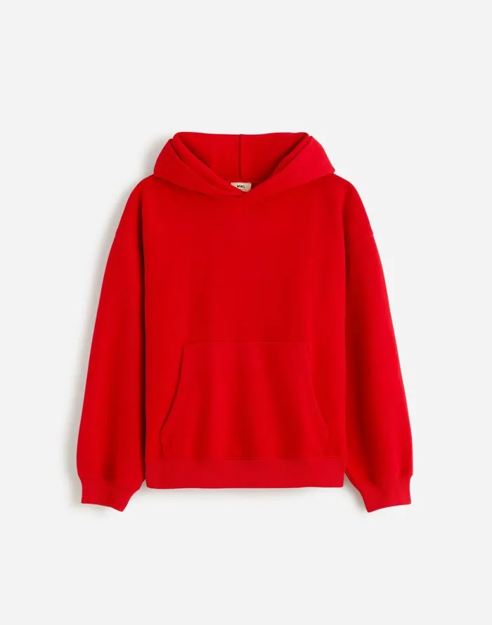 Madewell Midweight Hoodie Sweatshirt Bright Cherry Women Loungewear