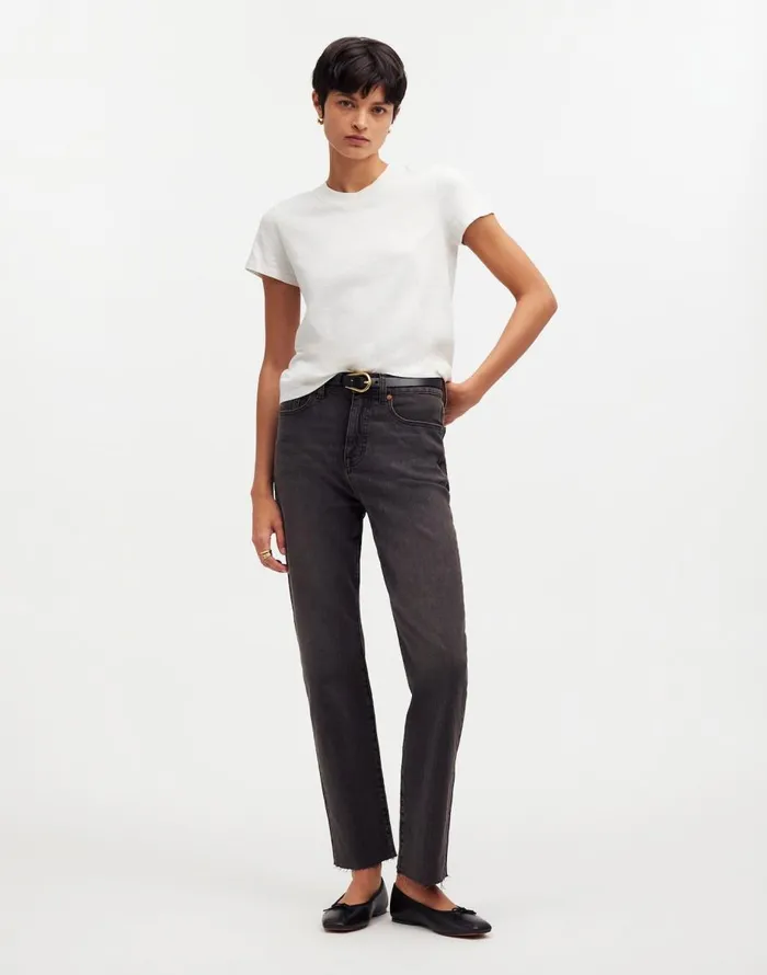 Madewell Premium Standard 01 The Shrunken Tee Eyelet White Women Tees