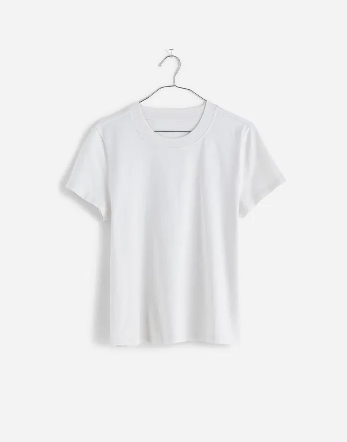 Madewell Premium Standard 01 The Shrunken Tee Eyelet White Women Tees