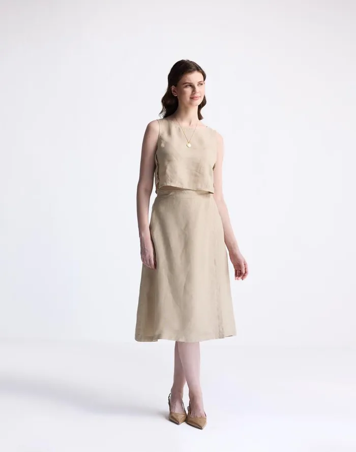 Madewell Reistor Overlap Midi Skirt In 100 Neutral Beige Hemp Beige Women Skirts Madewell Reistor Overlap Midi Skirt In 100 Neutral Beige Hemp Beige Women Skirts