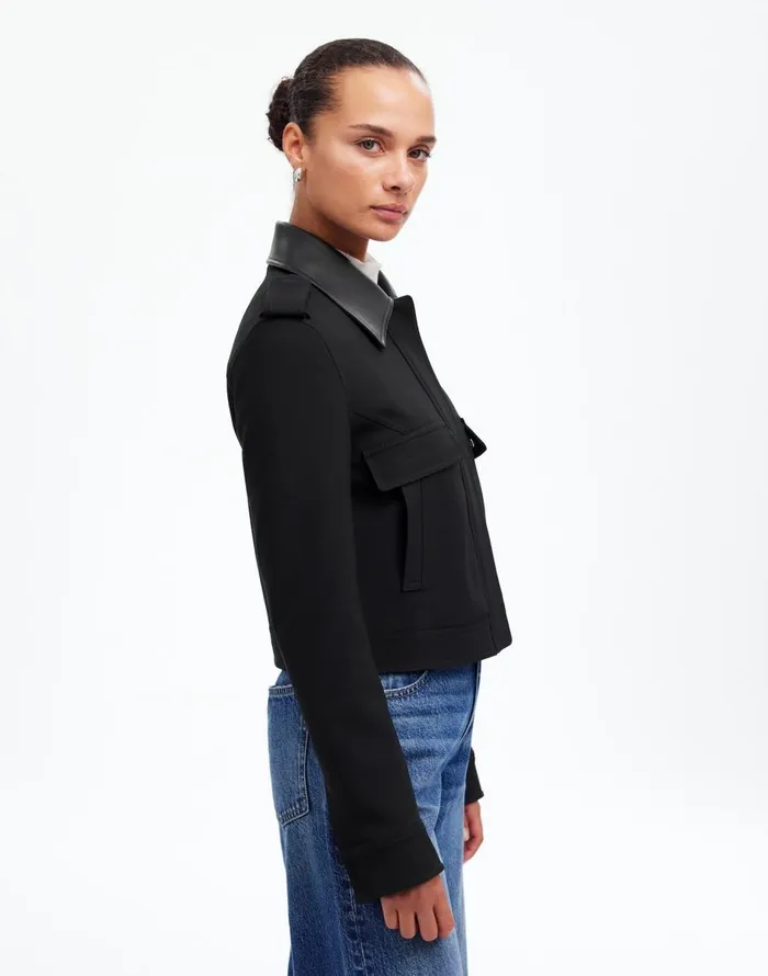Madewell Shrunken Utility Jacket True Black Women Coats Jackets
