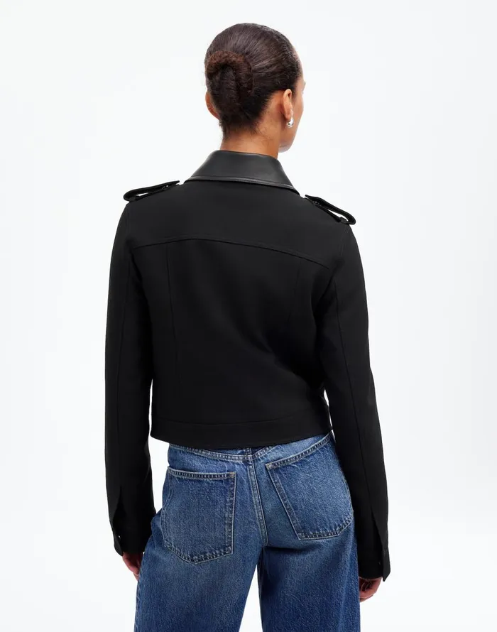 Madewell Shrunken Utility Jacket True Black Women Coats Jackets