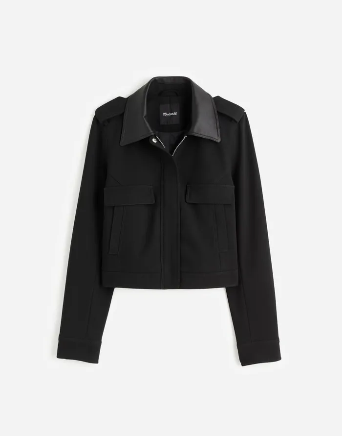 Madewell Shrunken Utility Jacket True Black Women Coats Jackets