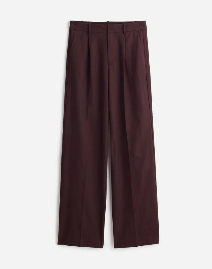 Madewell Slouchy Straight Pants In Drapey Twill Dark Carob Women Pants