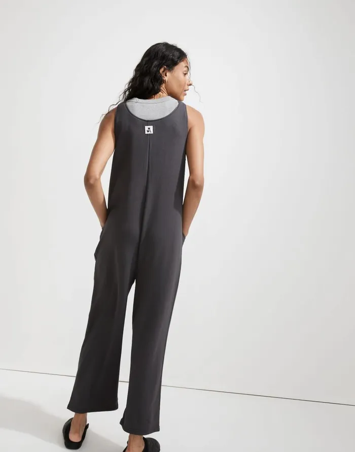 Madewell Superbrushed PullOn Jumpsuit Black Coal Women Loungewear