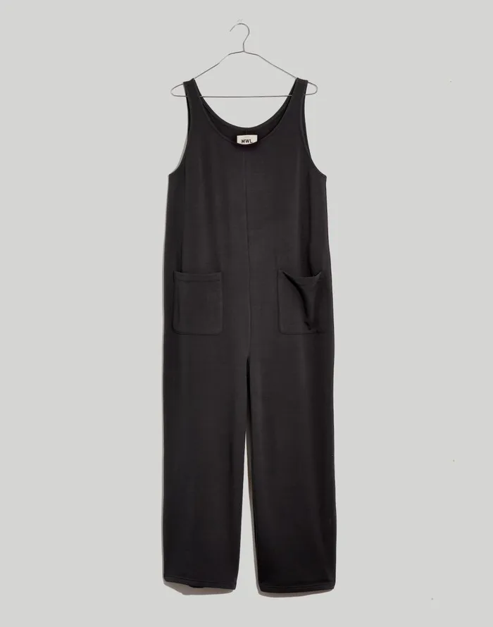 Madewell Superbrushed PullOn Jumpsuit Black Coal Women Loungewear