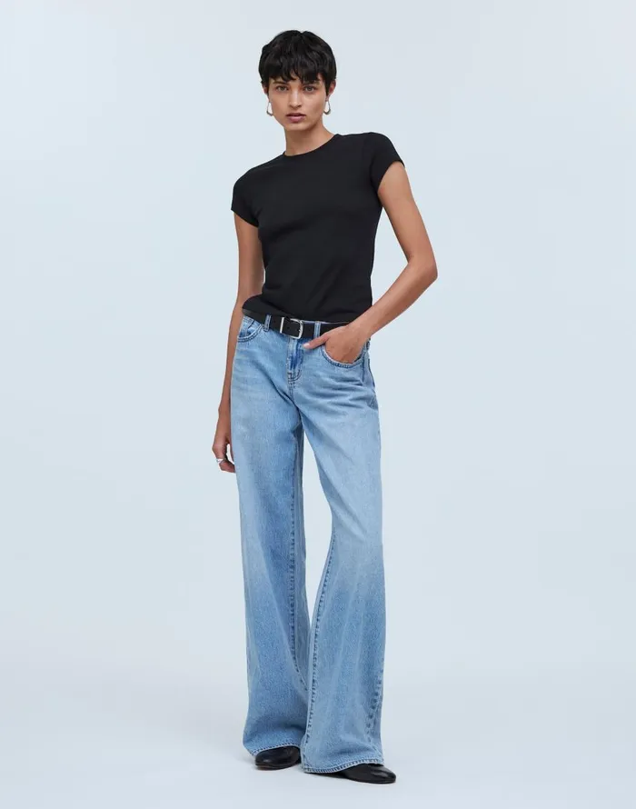Madewell Supima Rib Tee True Black Women Tees