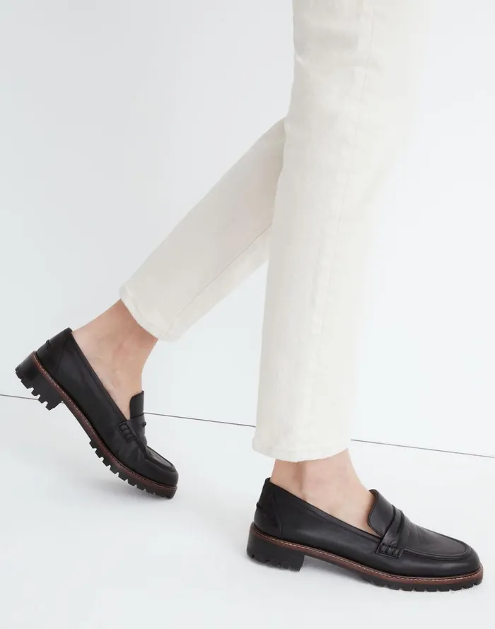 Madewell The Corinne Lugsole Loafer True Black Women Flats and Loafers