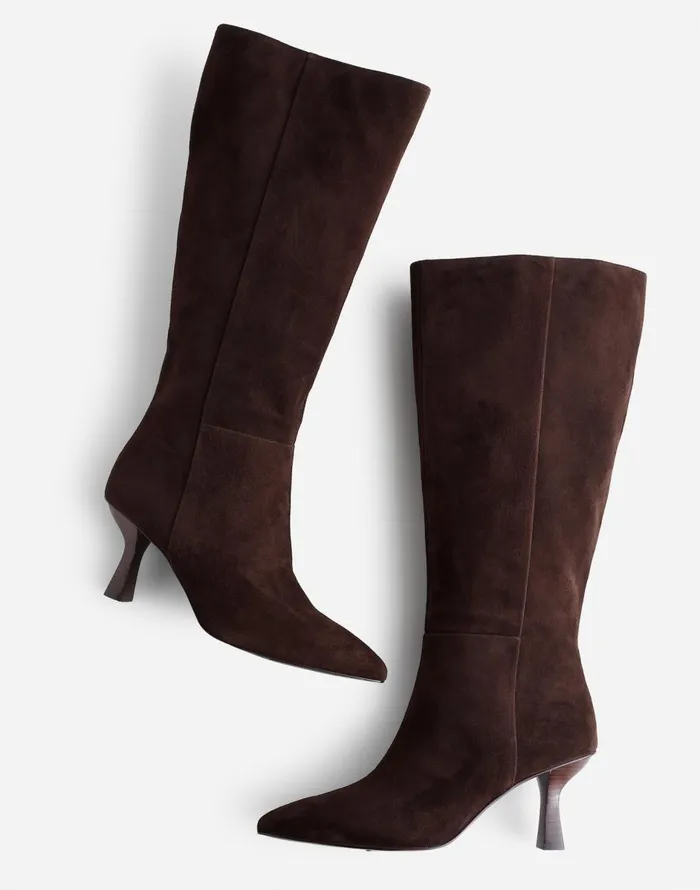 Madewell The Justine Knee Boot With Extended Calf Dark Carob Women Boots