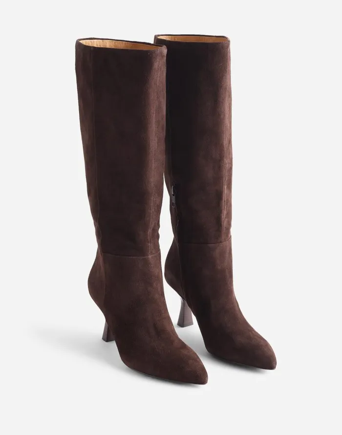 Madewell The Justine Knee Boot With Extended Calf Dark Carob Women Boots