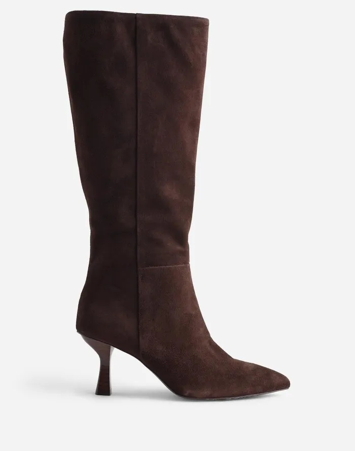 Madewell The Justine Knee Boot With Extended Calf Dark Carob Women Boots