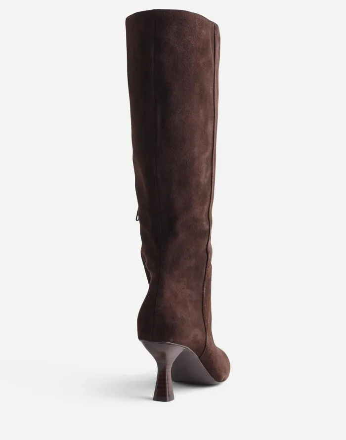 Madewell The Justine Knee Boot With Extended Calf Dark Carob Women Boots