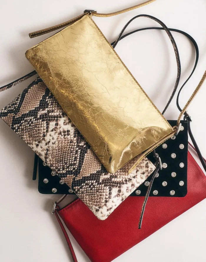 Madewell The SculpturalBuckle Mini Shoulder Bag Gold Metallic Women Bags