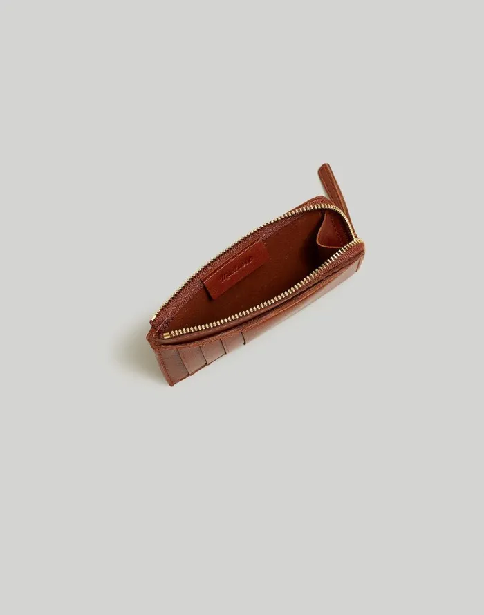 Madewell The Zip Card Case Wallet Warm Cinnamon Women Pouches and Wallets