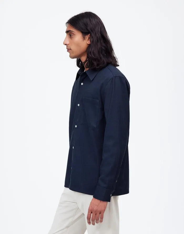 Madewell Twill Easy LongSleeve Shirt Heather Blue Twill Men Shirts