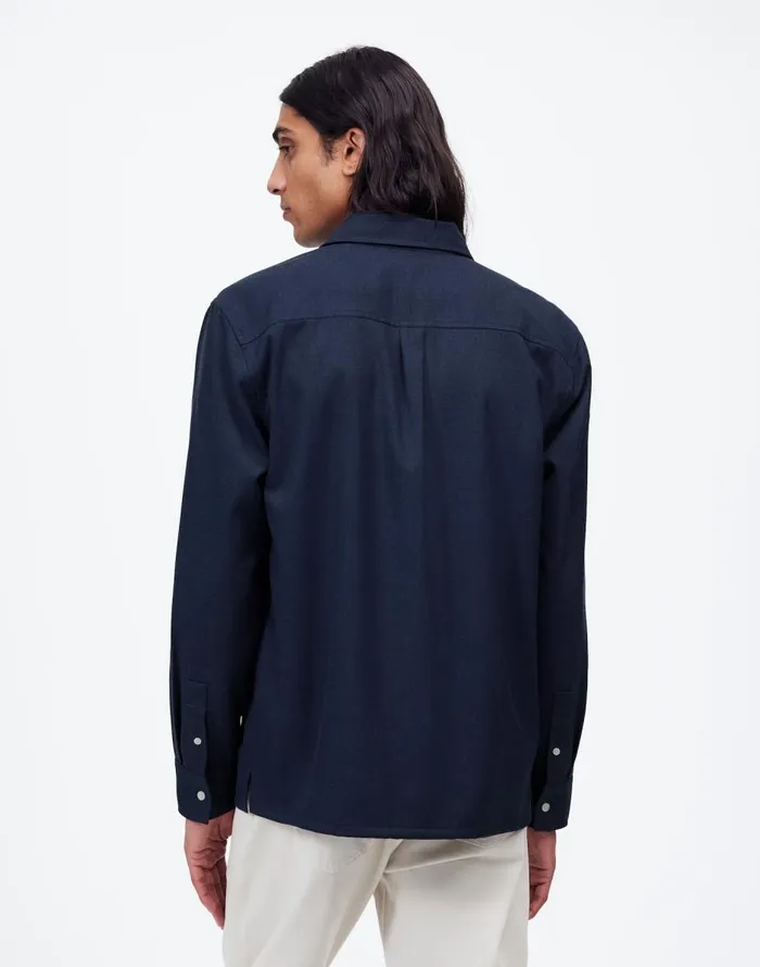 Madewell Twill Easy LongSleeve Shirt Heather Blue Twill Men Shirts