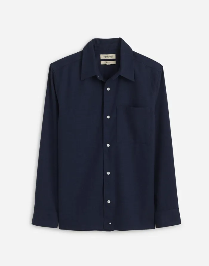 Madewell Twill Easy LongSleeve Shirt Heather Blue Twill Men Shirts