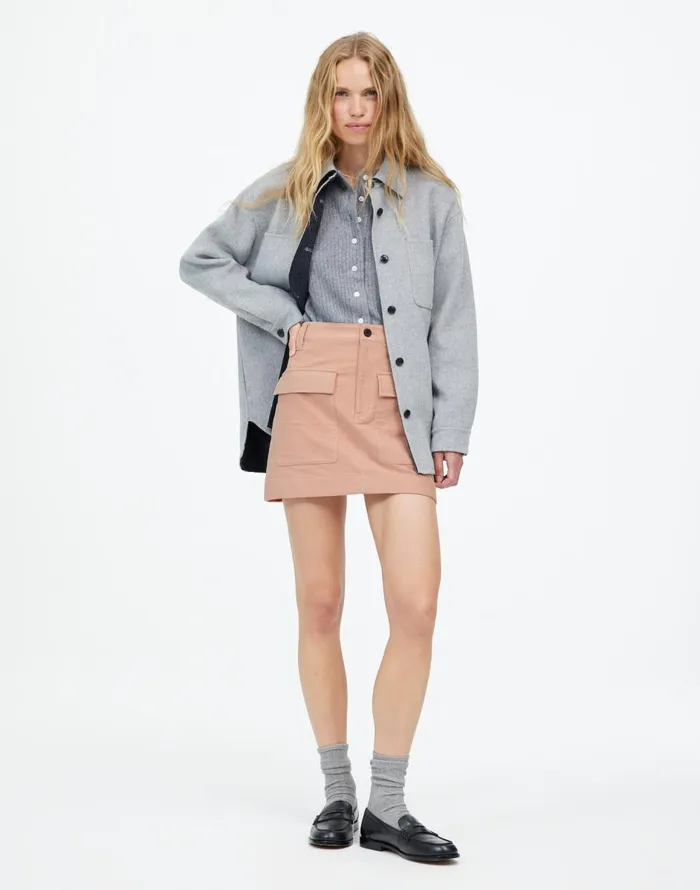 Madewell Utility Mini Skirt In Moleskin Pale Blush Women Skirts